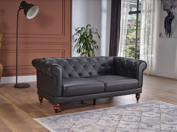 Muse Muse Grey Pu Loveseat