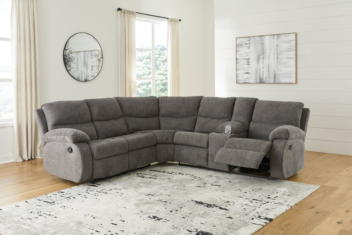Museum Pewter 2-Piece Reclining Sectional from Ashley - Luna Furniture