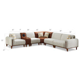 Mustang Modular Sectional Sofa in Cream from Furnia - Luna Furniture