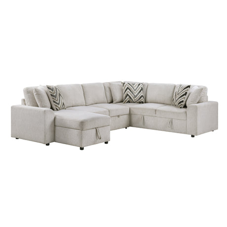 9702BE*3LC3R (3)3-Piece Sectional with Pull-out Bed and Hidden Storage from Homelegance - Luna Furniture