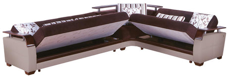 Natural Colins Brown Storage Sleeper Sectional from Bellona - Luna Furniture