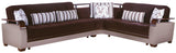 Natural Colins Brown Storage Sleeper Sectional from Bellona - Luna Furniture