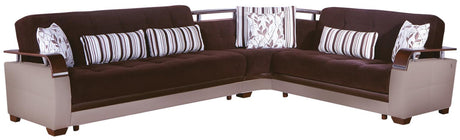 Natural Colins Brown Storage Sleeper Sectional from Bellona - Luna Furniture
