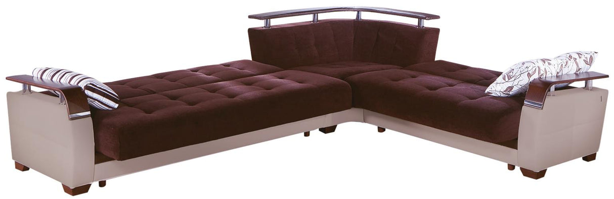 Natural Colins Brown Storage Sleeper Sectional from Bellona - Luna Furniture