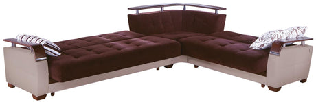 Natural Colins Brown Storage Sleeper Sectional from Bellona - Luna Furniture