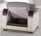 Natural Valencia Gray Storage Sleeper Sectional from Bellona - Luna Furniture