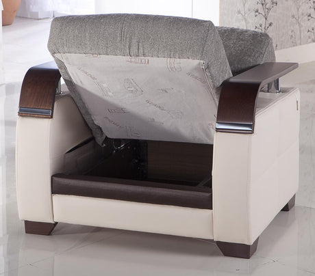 Natural Valencia Gray Storage Sleeper Sectional from Bellona - Luna Furniture