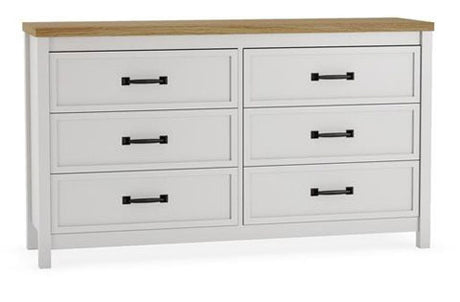 Kerisden White/Brown Queen Panel Bedroom Set with Bed Frame from Ashley - Luna Furniture