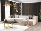 Elisha Ivory Velvet Double Chaise Sectional from Nova Furniture - Luna Furniture