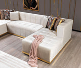 Elisha Ivory Velvet Double Chaise Sectional from Nova Furniture - Luna Furniture