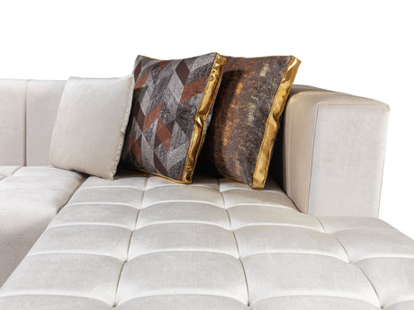 Elisha Ivory Velvet Double Chaise Sectional from Nova Furniture - Luna Furniture