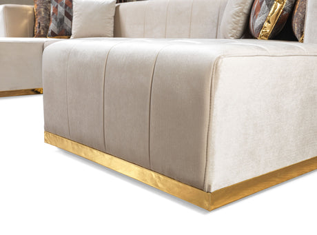 Elisha Ivory Velvet Double Chaise Sectional from Nova Furniture - Luna Furniture