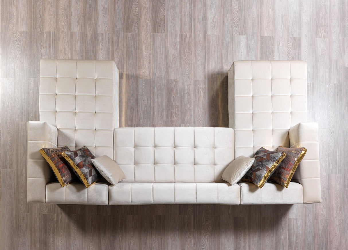 Elisha Ivory Velvet Double Chaise Sectional from Nova Furniture - Luna Furniture
