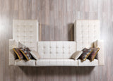 Elisha Ivory Velvet Double Chaise Sectional from Nova Furniture - Luna Furniture