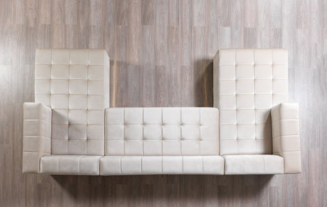 Elisha Ivory Velvet Double Chaise Sectional from Nova Furniture - Luna Furniture