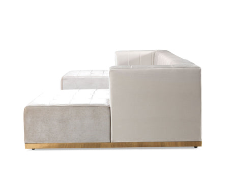 Elisha Ivory Velvet Double Chaise Sectional from Nova Furniture - Luna Furniture