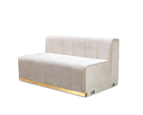 Elisha Ivory Velvet Double Chaise Sectional from Nova Furniture - Luna Furniture