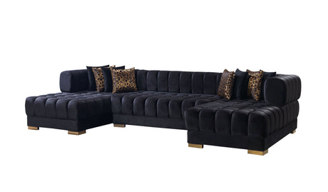 Ariana Black Velvet Double Chaise Sectional-ARIANABLACK-SEC-Nova-NOVA_109470.jpg-Luna Furniture
