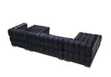 Ariana Black Velvet Double Chaise Sectional from Nova Furniture - Luna Furniture