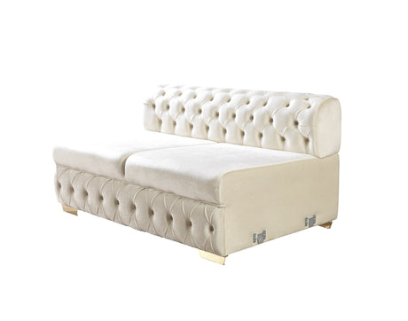 Matilda Ivory Velvet Double Chaise Sectional from Nova Furniture - Luna Furniture