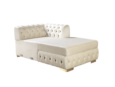 Matilda Ivory Velvet Double Chaise Sectional from Nova Furniture - Luna Furniture