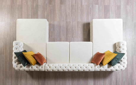 Matilda Ivory Velvet Double Chaise Sectional from Nova Furniture - Luna Furniture