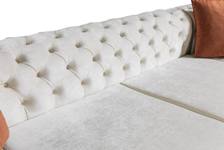Matilda Ivory Velvet Double Chaise Sectional from Nova Furniture - Luna Furniture
