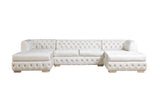 Matilda Ivory Velvet Double Chaise Sectional from Nova Furniture - Luna Furniture