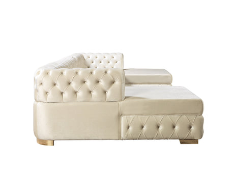 Matilda Ivory Velvet Double Chaise Sectional from Nova Furniture - Luna Furniture