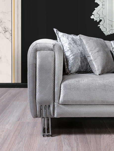 Santana Silver Velvet Sofa from Nova Furniture - Luna Furniture