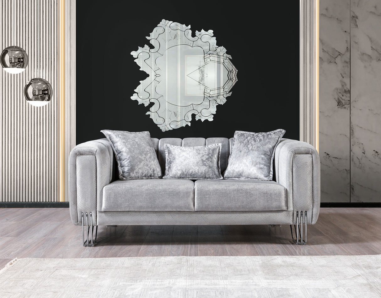 Santana Silver Velvet Loveseat from Nova Furniture - Luna Furniture