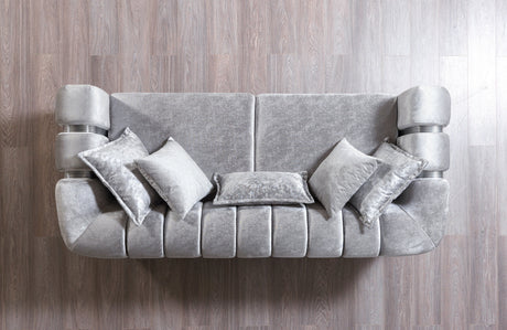 Santana Silver Velvet Sofa from Nova Furniture - Luna Furniture