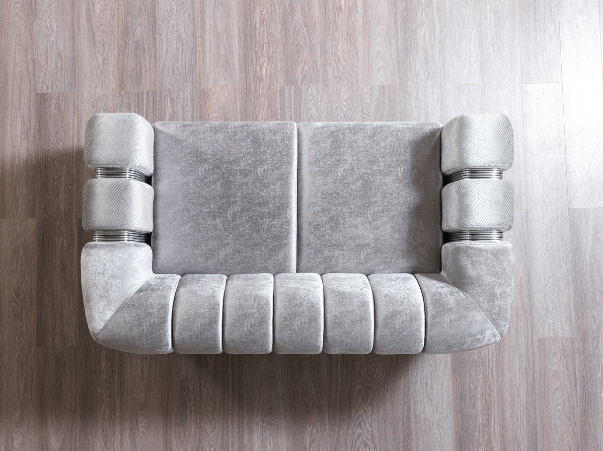 Santana Silver Velvet Loveseat from Nova Furniture - Luna Furniture