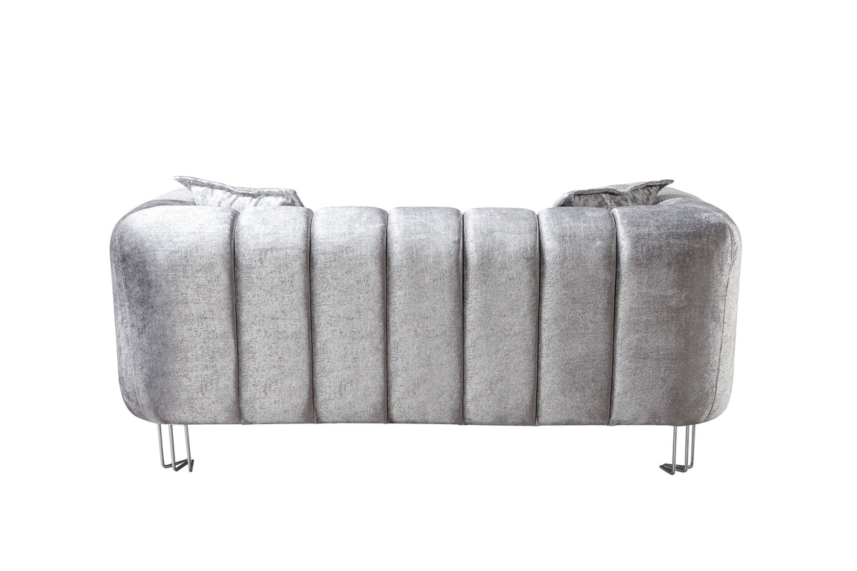 Santana Silver Velvet Loveseat from Nova Furniture - Luna Furniture