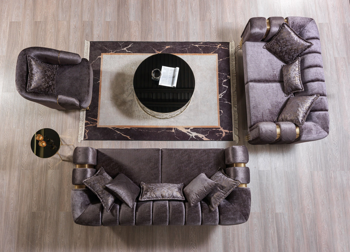Santana Smoke Velvet Living Room Set from Nova Furniture - Luna Furniture