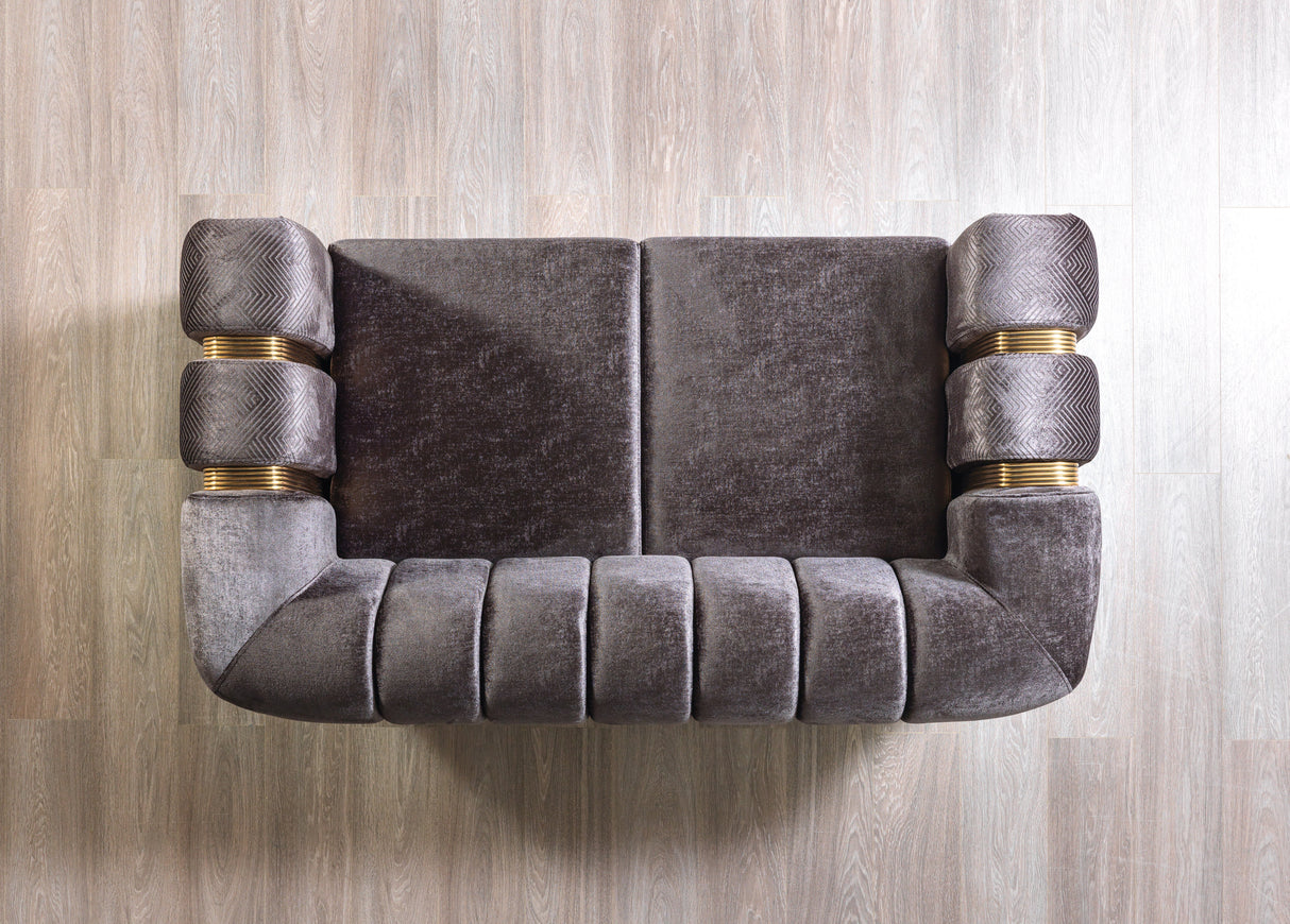 Santana Smoke Velvet Living Room Set from Nova Furniture - Luna Furniture