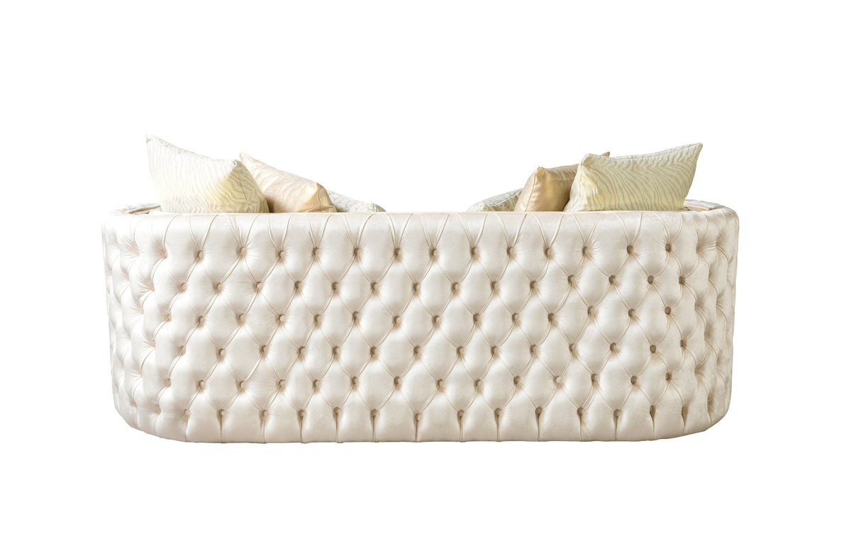 Fanci Ivory Velvet Sofa & Loveseat from Nova Furniture - Luna Furniture