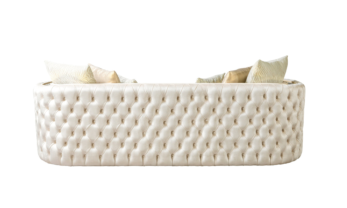 Fanci Ivory Velvet Sofa & Loveseat from Nova Furniture - Luna Furniture