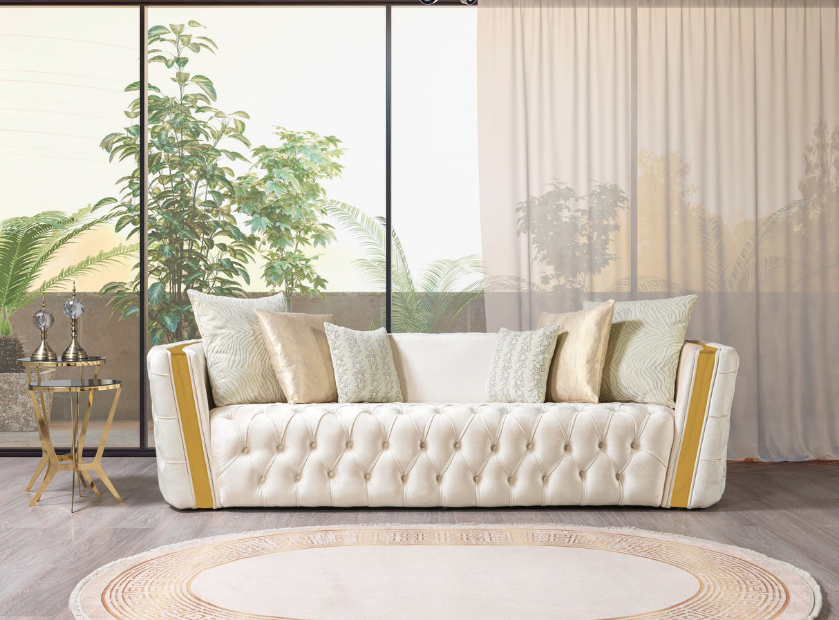 Fanci Ivory Velvet Sofa & Loveseat from Nova Furniture - Luna Furniture