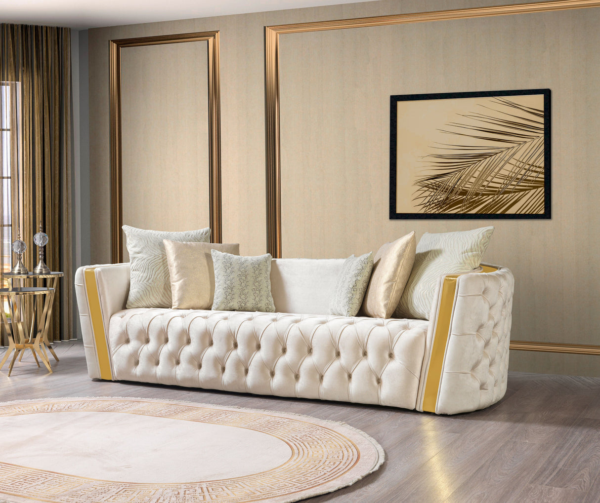 Fanci Ivory Velvet Sofa & Loveseat from Nova Furniture - Luna Furniture