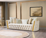 Fanci Ivory Velvet Sofa & Loveseat from Nova Furniture - Luna Furniture
