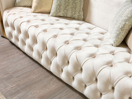 Fanci Ivory Velvet Sofa 94" & Loveseat 82" from Nova Furniture - Luna Furniture