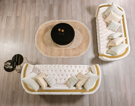 Fanci Ivory Velvet Sofa 94" & Loveseat 82" from Nova Furniture - Luna Furniture