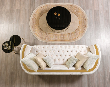 Fanci Ivory Velvet Sofa 94" & Loveseat 82" from Nova Furniture - Luna Furniture