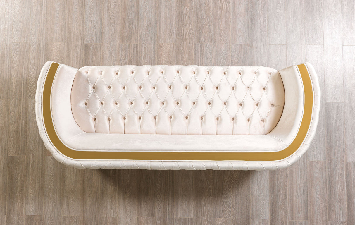 Fanci Ivory Velvet Sofa & Loveseat from Nova Furniture - Luna Furniture