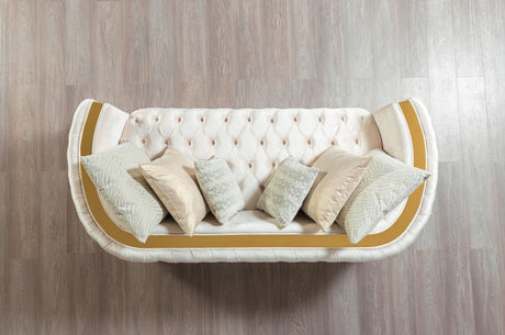 Fanci Ivory Velvet Sofa 94" & Loveseat 82" from Nova Furniture - Luna Furniture