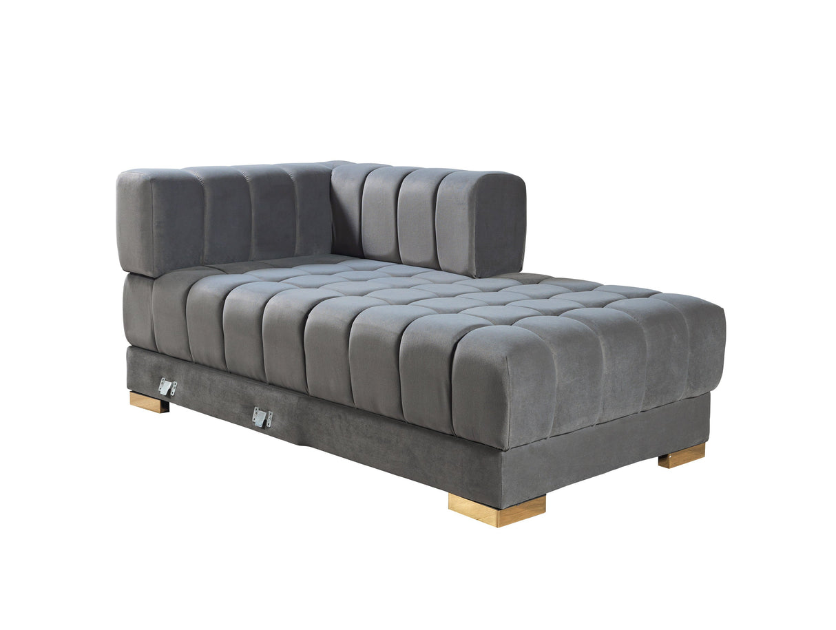 Ariana Gray Velvet Double Chaise Sectional from Nova Furniture - Luna Furniture