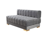 Ariana Gray Velvet Double Chaise Sectional from Nova Furniture - Luna Furniture
