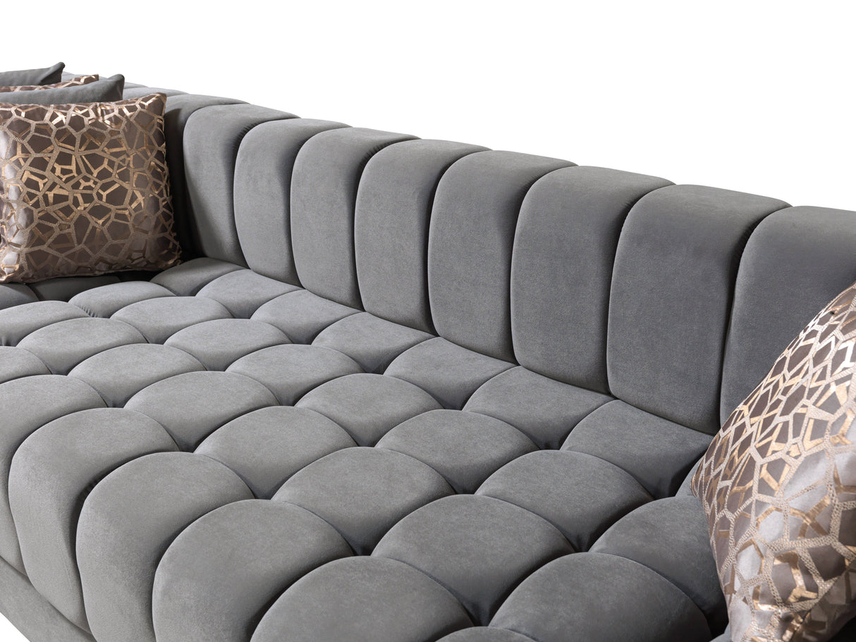 Ariana Gray Velvet Double Chaise Sectional from Nova Furniture - Luna Furniture