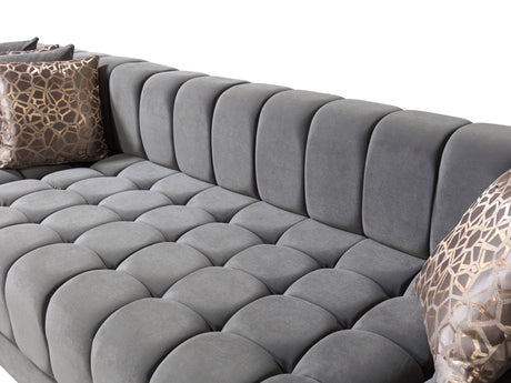Ariana Gray Velvet Double Chaise Sectional from Nova Furniture - Luna Furniture